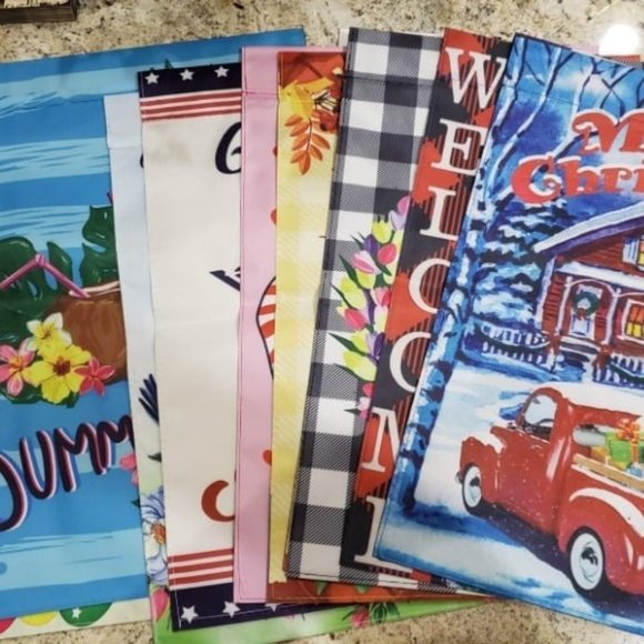 Seasonal Garden Flags Set of 12 Double Sided Easter Spring Garden Flag - Picture 2 of 2